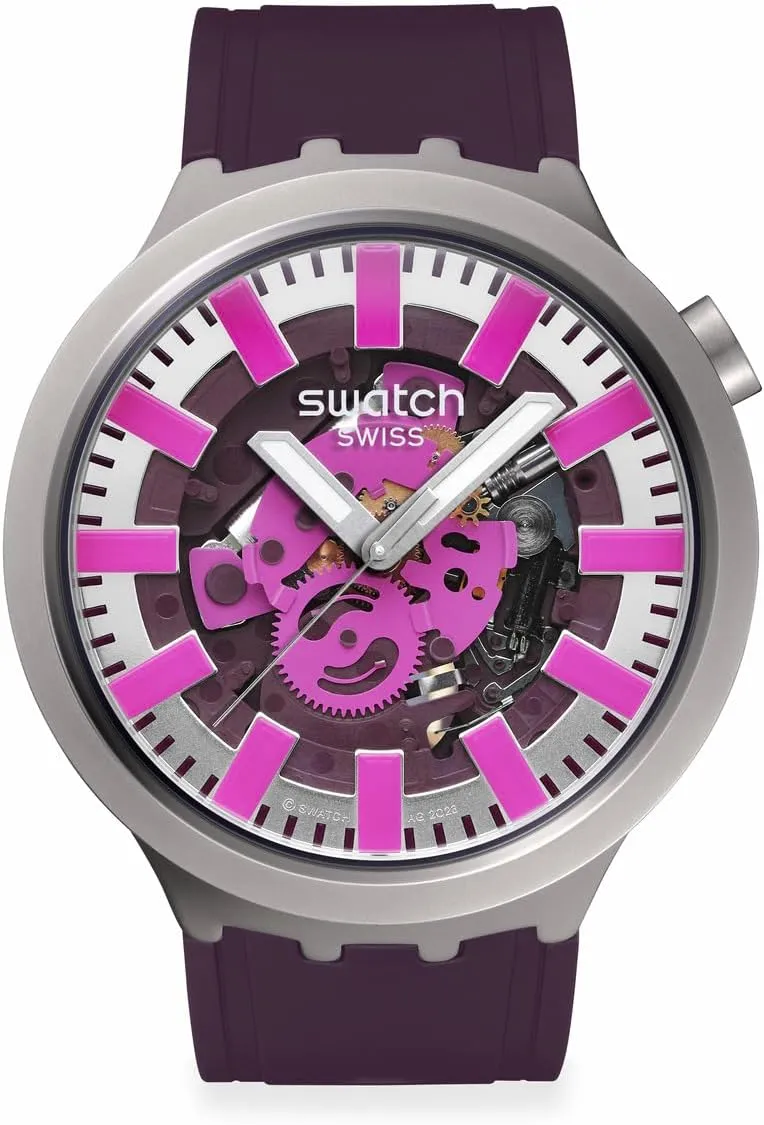 Swatch Unisex Casual Watch Purple Stainless Steel Quartz Audacious ACAI