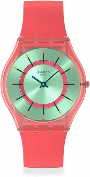 Swatch Unisex Casual Watch Red Bio-sourced Quartz Minty Mango Dream