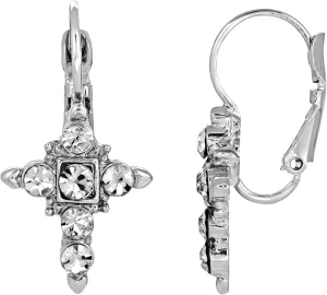Symbols Of Faith Crystal Cross Earrings