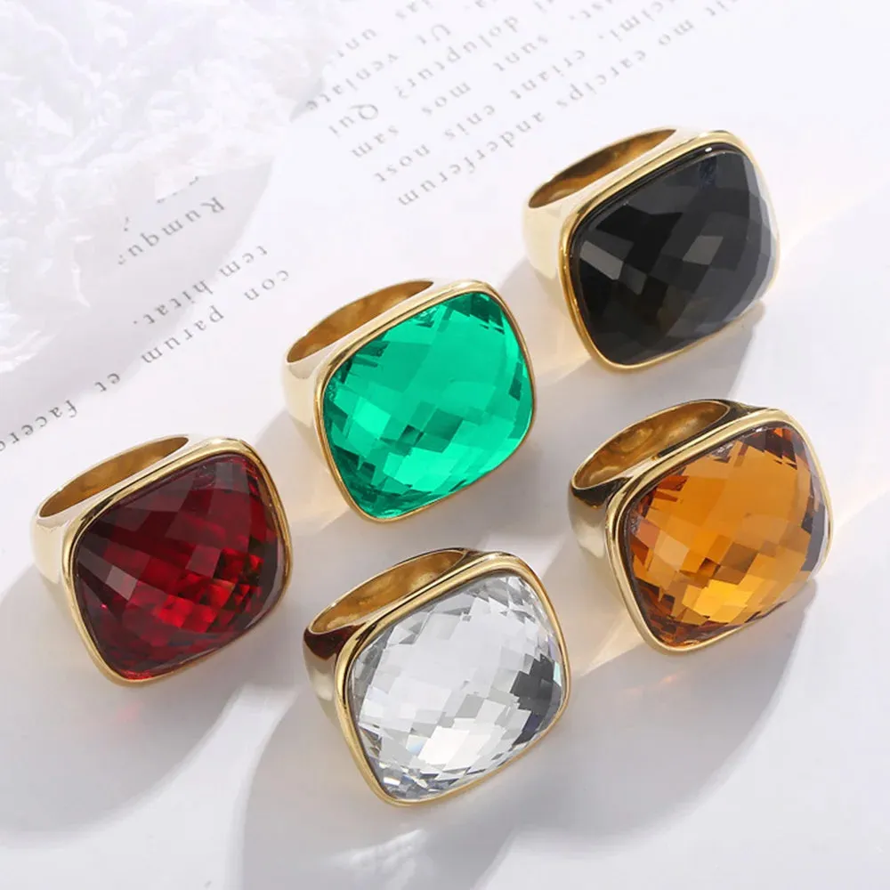 TEEK - Square Gemstone Ring