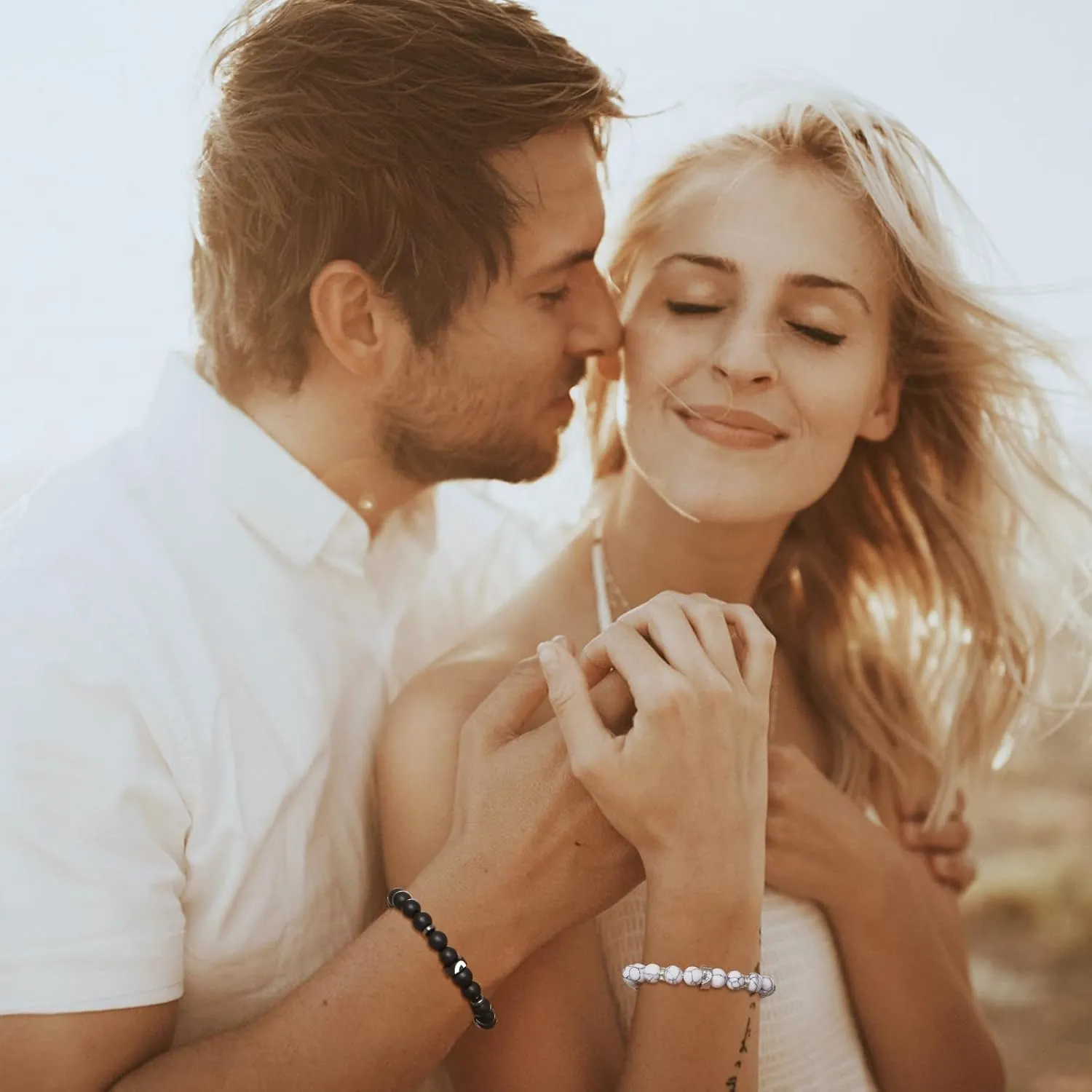 TempBeau Bracelet for Couple - Personalized ID Custom Engraving Bracelet, Braided Rope His and Her Bangle, Adjustable Friendship Bracelets for Sister BF GF, Pinky Promise Couple Bracelets Gifts