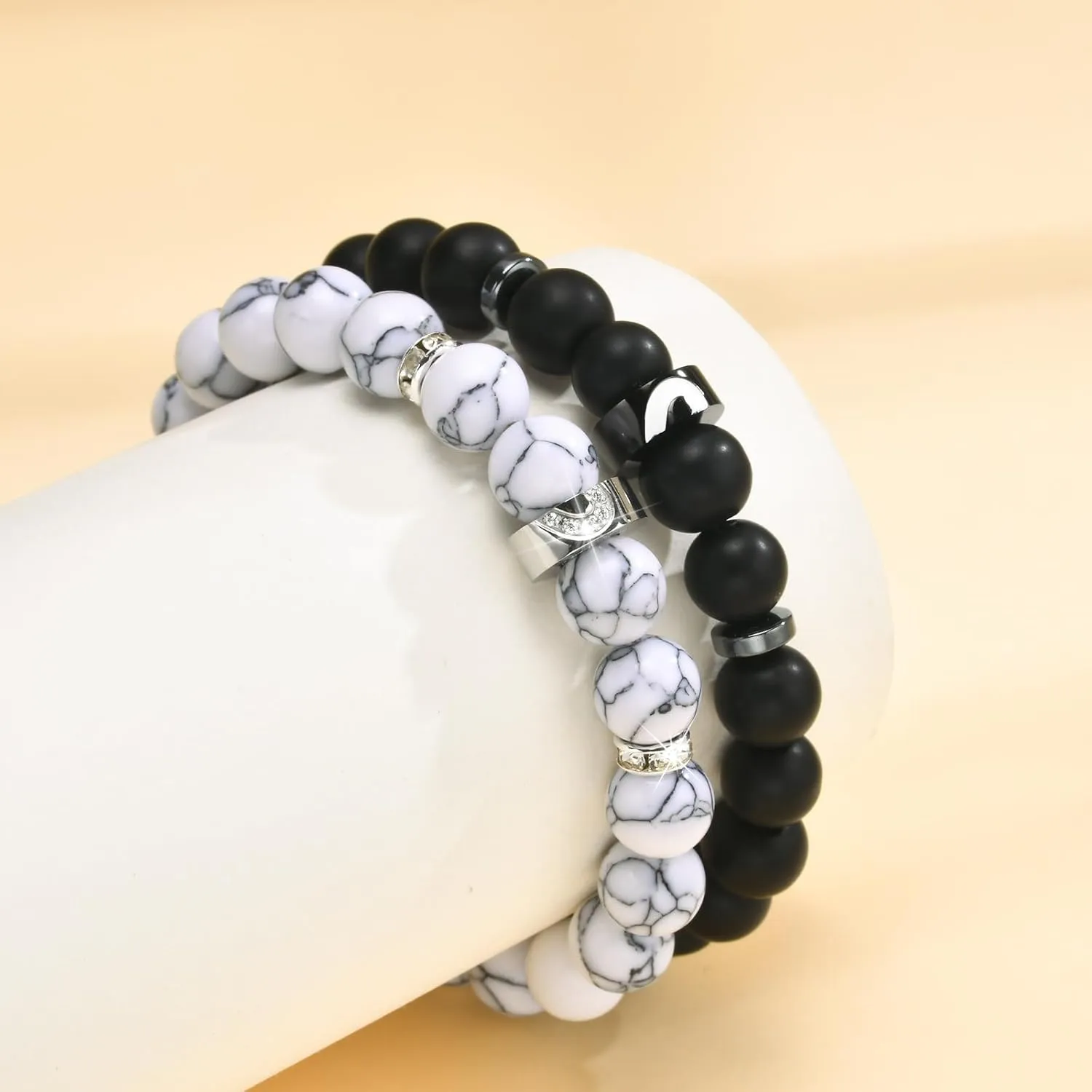TempBeau Bracelet for Couple - Personalized ID Custom Engraving Bracelet, Braided Rope His and Her Bangle, Adjustable Friendship Bracelets for Sister BF GF, Pinky Promise Couple Bracelets Gifts