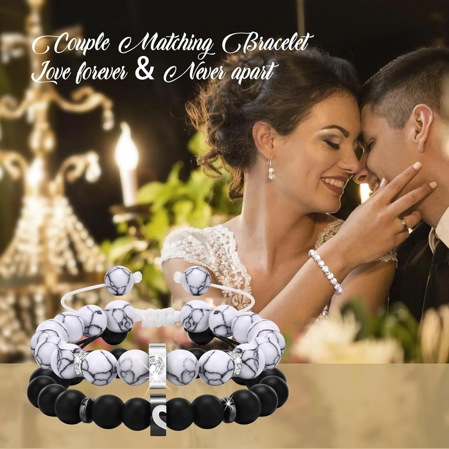 TempBeau Bracelet for Couple - Personalized ID Custom Engraving Bracelet, Braided Rope His and Her Bangle, Adjustable Friendship Bracelets for Sister BF GF, Pinky Promise Couple Bracelets Gifts