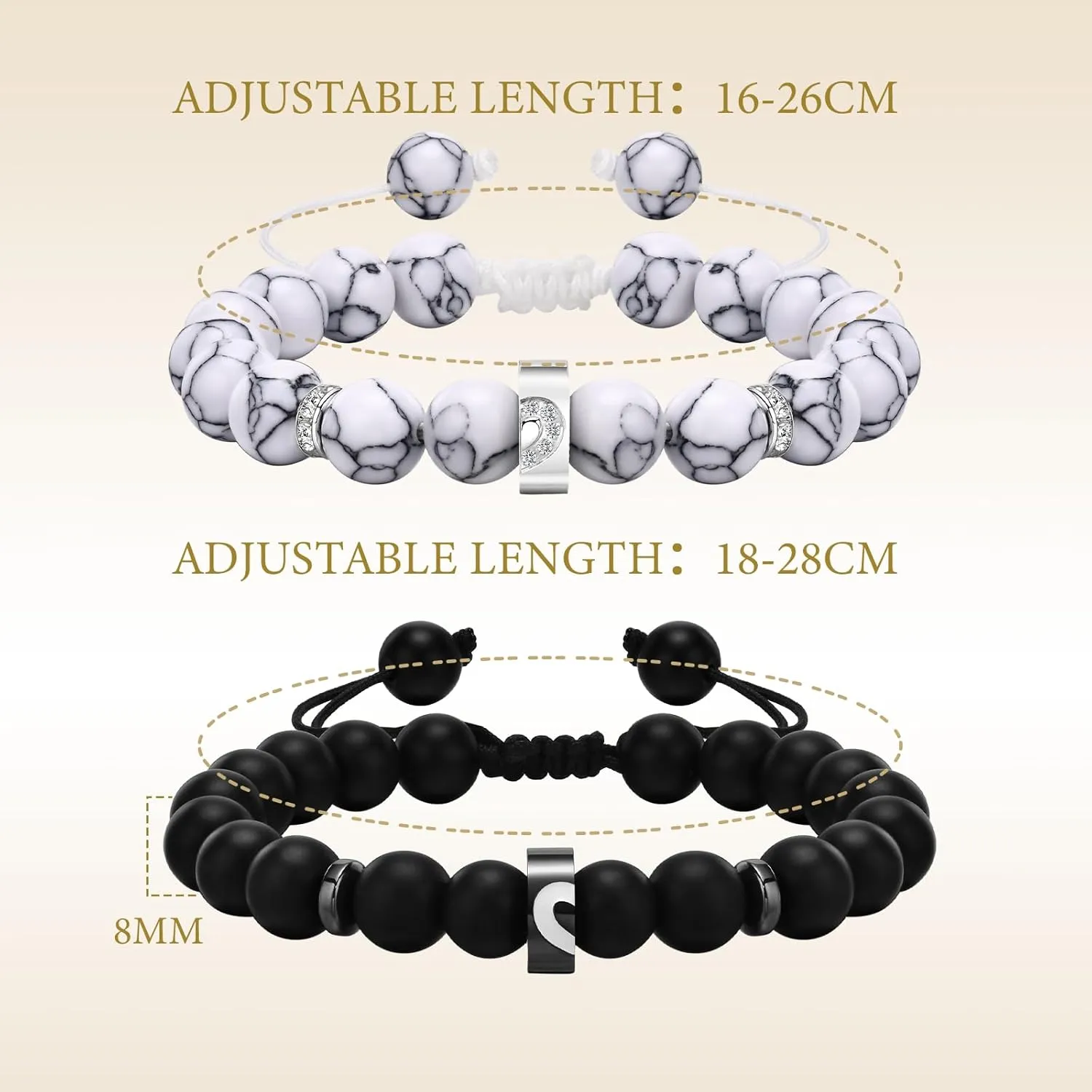 TempBeau Bracelet for Couple - Personalized ID Custom Engraving Bracelet, Braided Rope His and Her Bangle, Adjustable Friendship Bracelets for Sister BF GF, Pinky Promise Couple Bracelets Gifts