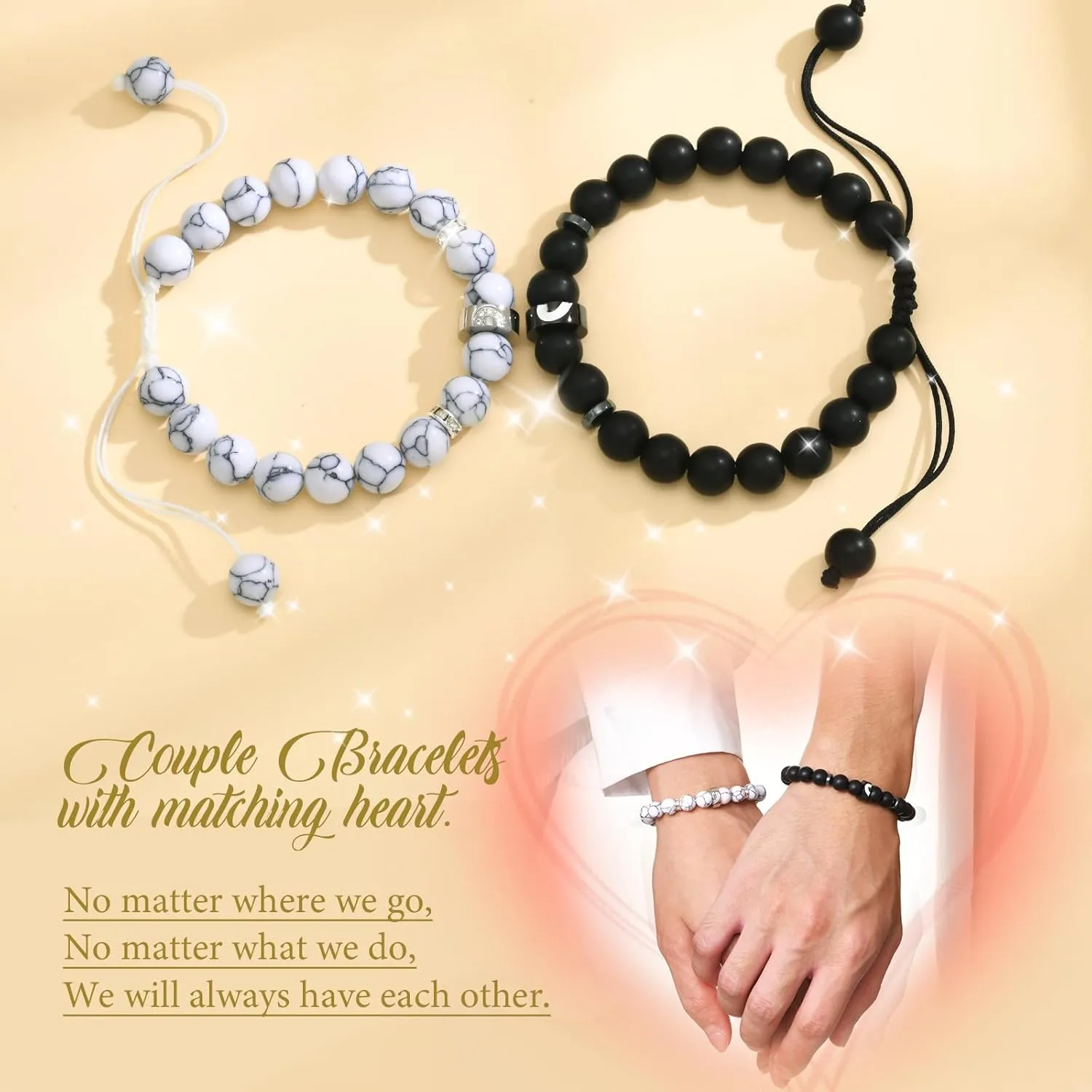 TempBeau Bracelet for Couple - Personalized ID Custom Engraving Bracelet, Braided Rope His and Her Bangle, Adjustable Friendship Bracelets for Sister BF GF, Pinky Promise Couple Bracelets Gifts
