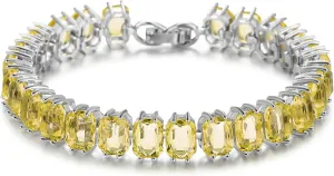Tennis Bracelets for Women - Cubic Zirconia Bracelet Silver Wedding - Gorgeous Lightweight Sparkling Bracelet Chain Jewelry