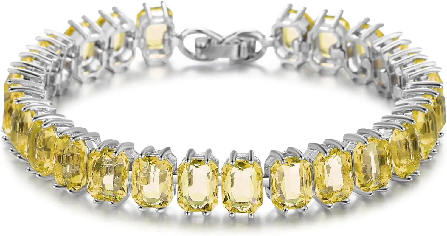 Tennis Bracelets for Women - Cubic Zirconia Bracelet Silver Wedding - Gorgeous Lightweight Sparkling Bracelet Chain Jewelry