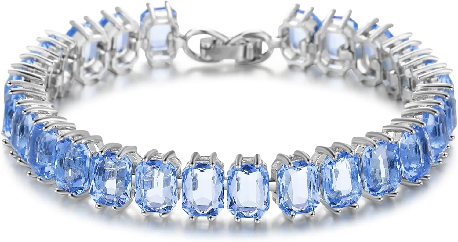 Tennis Bracelets for Women - Cubic Zirconia Bracelet Silver Wedding - Gorgeous Lightweight Sparkling Bracelet Chain Jewelry