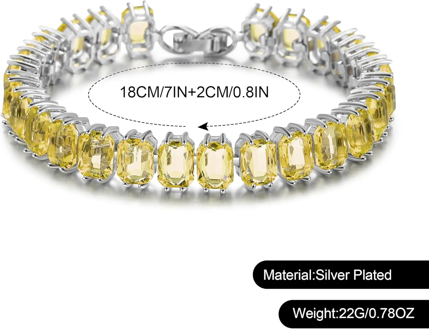 Tennis Bracelets for Women - Cubic Zirconia Bracelet Silver Wedding - Gorgeous Lightweight Sparkling Bracelet Chain Jewelry