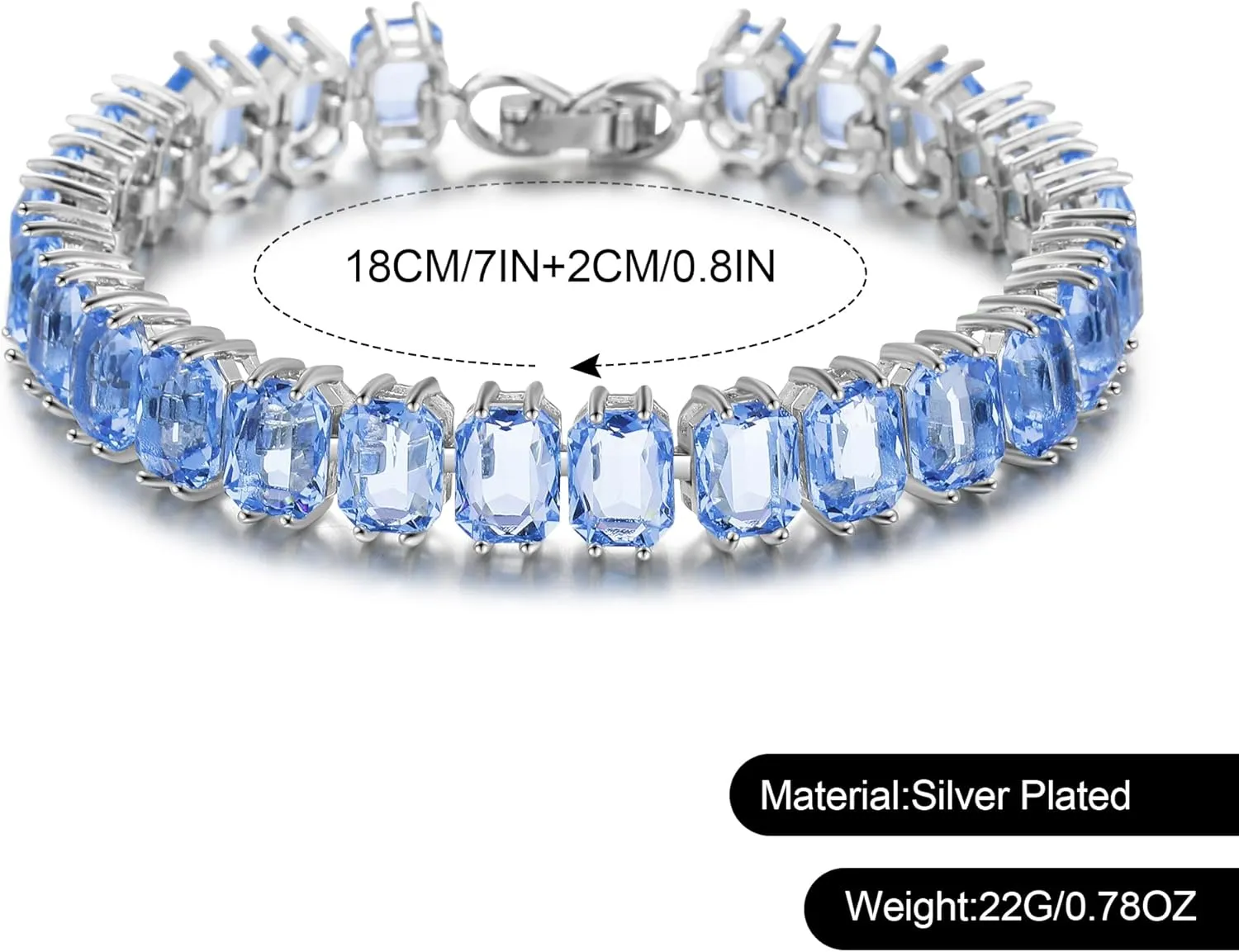 Tennis Bracelets for Women - Cubic Zirconia Bracelet Silver Wedding - Gorgeous Lightweight Sparkling Bracelet Chain Jewelry