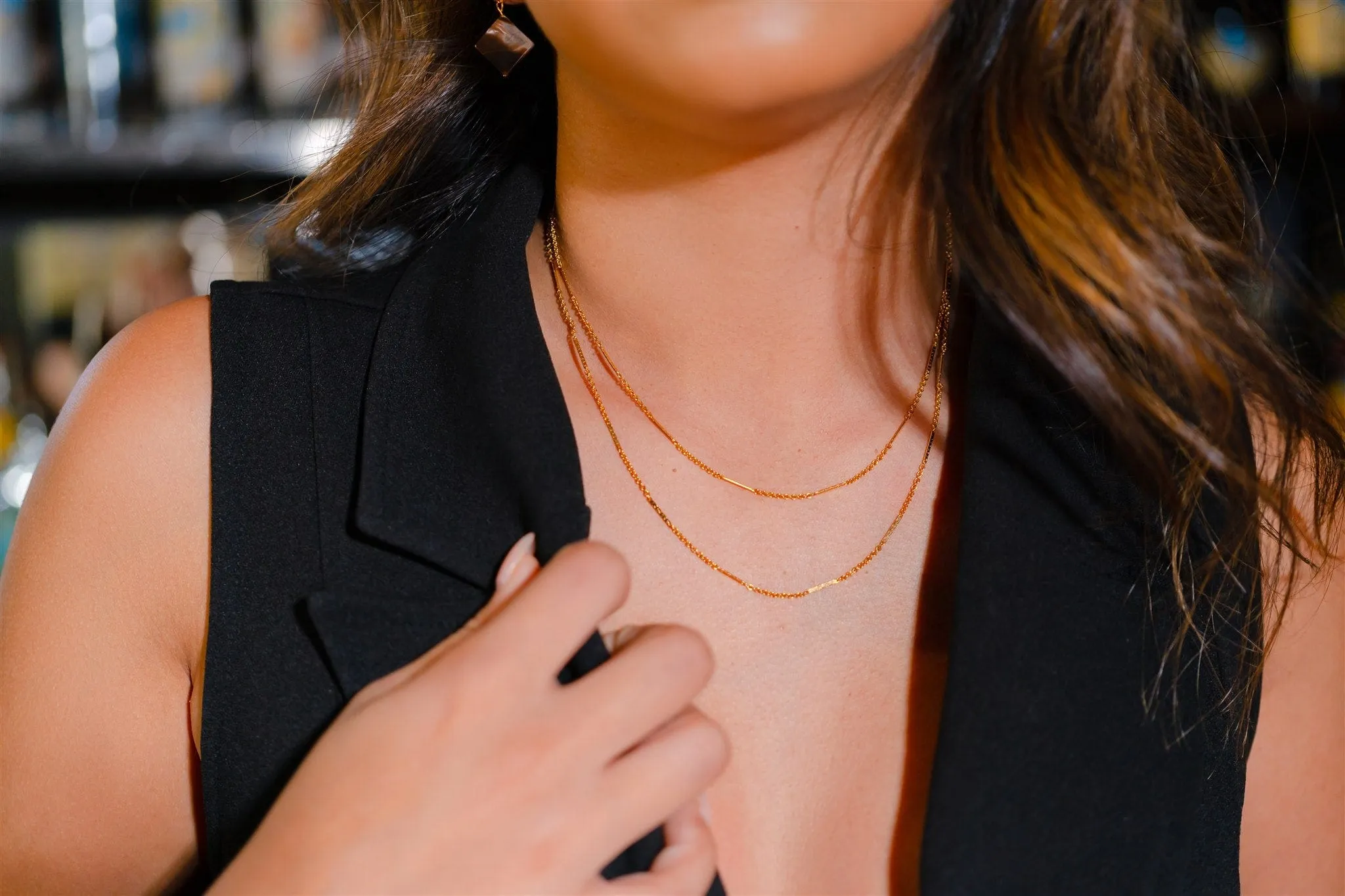 the double layered chain necklace