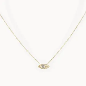 Theia Evil Eye Necklace (14K Gold)