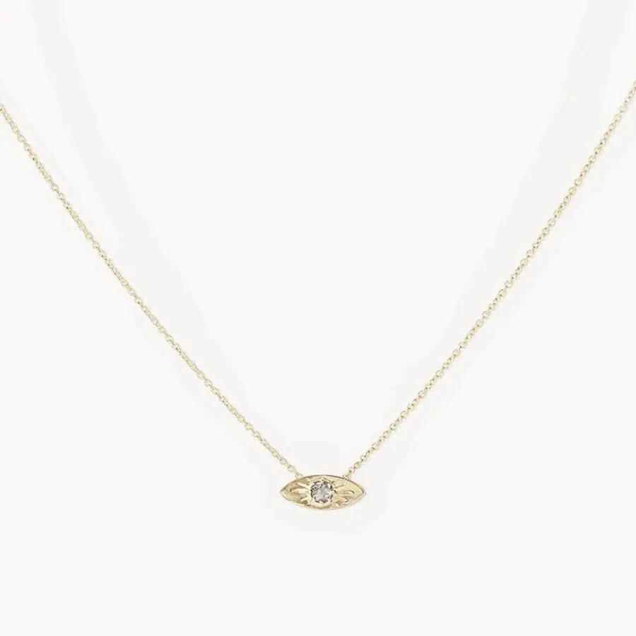 Theia Evil Eye Necklace (14K Gold)