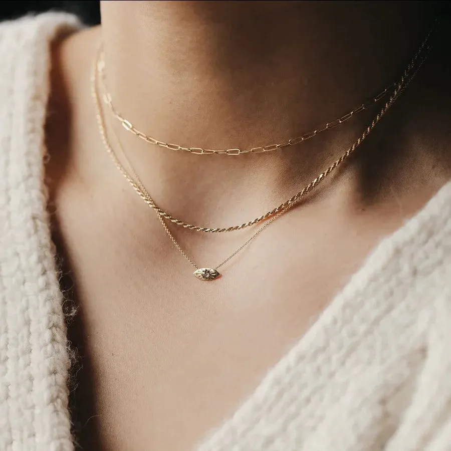 Theia Evil Eye Necklace (14K Gold)