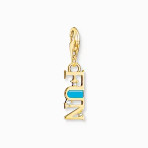 Thomas Sabo Charm Pendant Fun With White Stones Gold Plated 2010-565-17