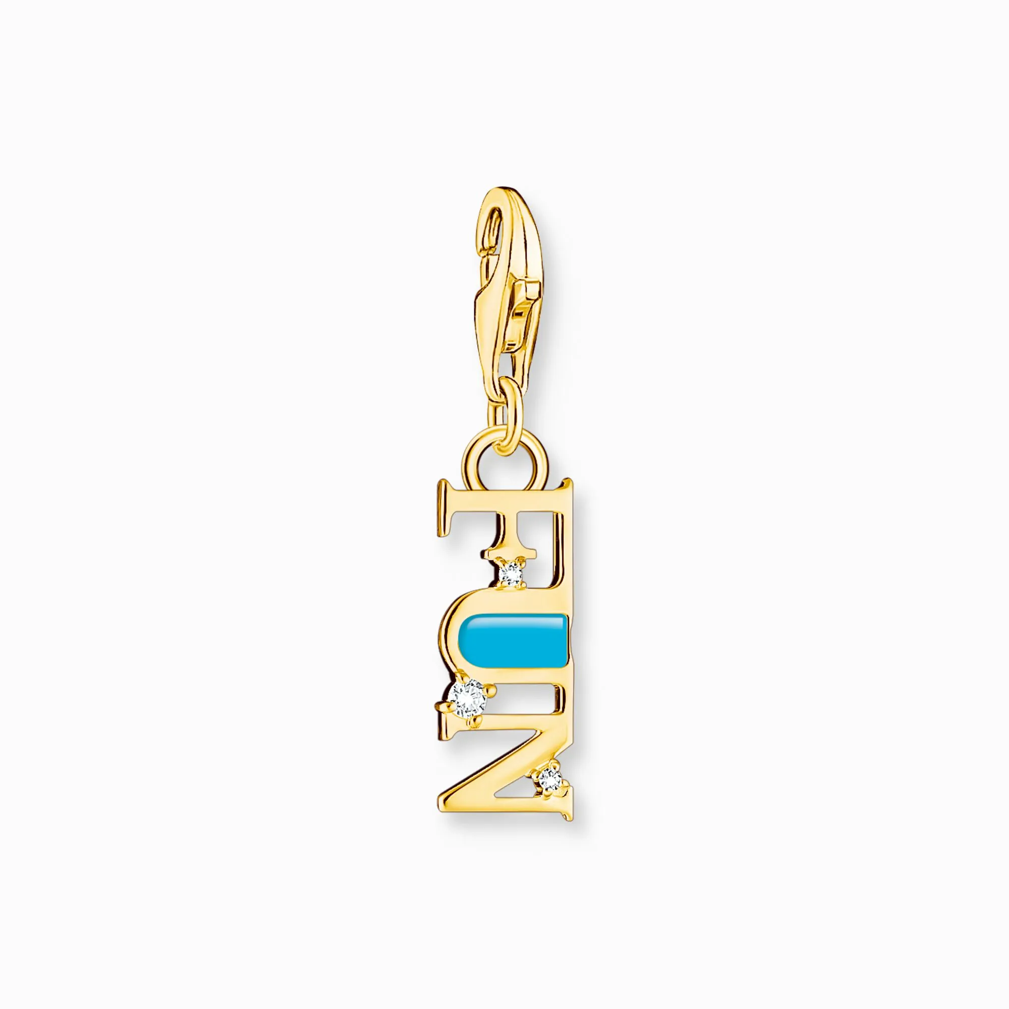 Thomas Sabo Charm Pendant Fun With White Stones Gold Plated 2010-565-17