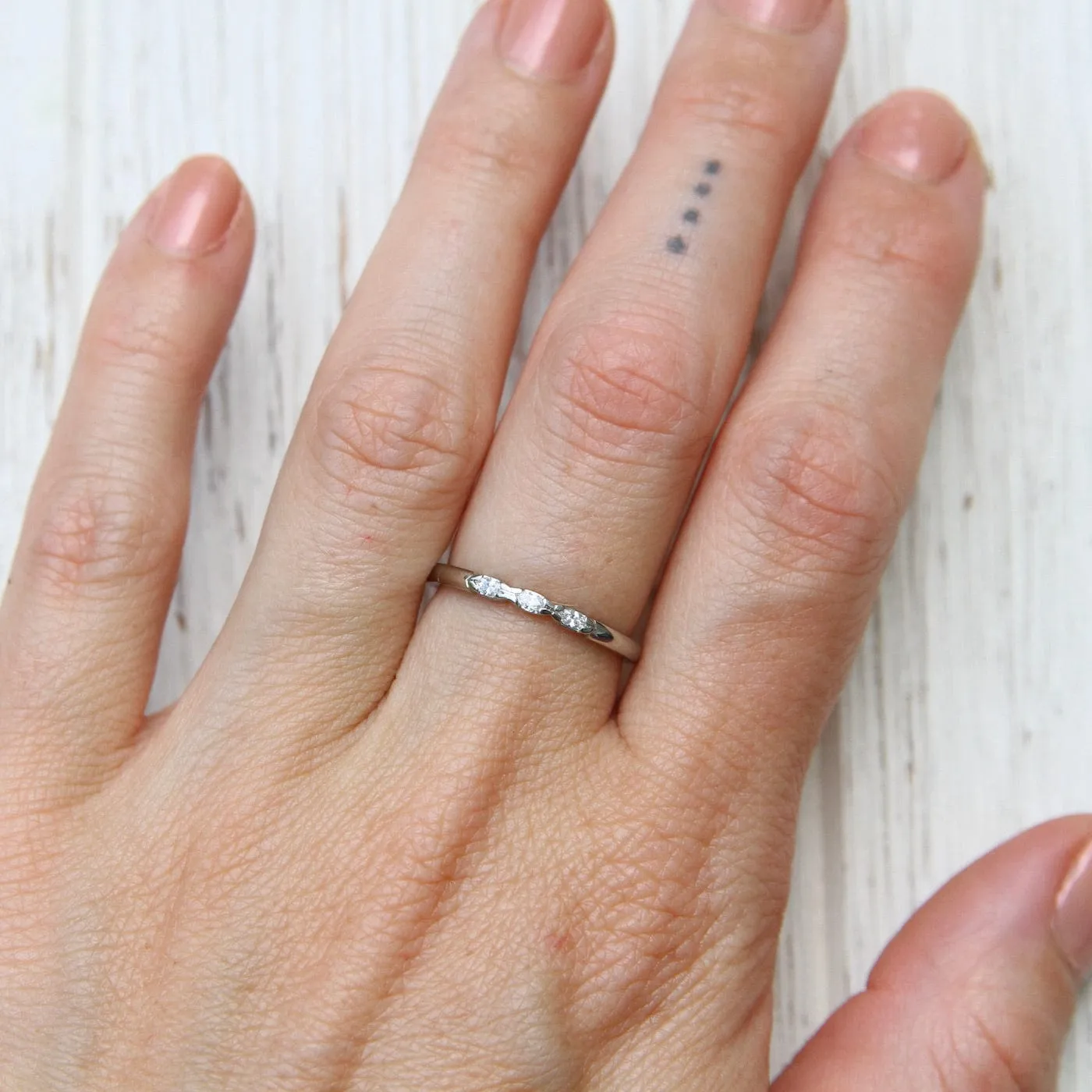 Three Marquise Diamond Band