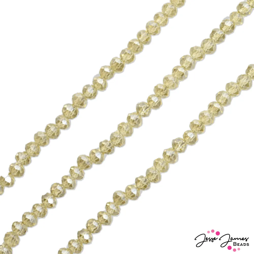 Thunder Polish Glass Strand 4x3mm in Prosecco