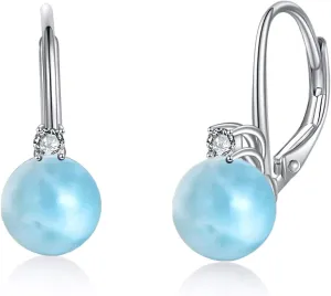 TIGER RIDER Pearl Earrings 925 Sterling Silver Leverback Hypoallergenic Drop Earring Jewelry for Women Birthday Gifts
