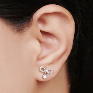 Timeless Infinity Rhodium-Plated 925 Sterling Silver Earrings