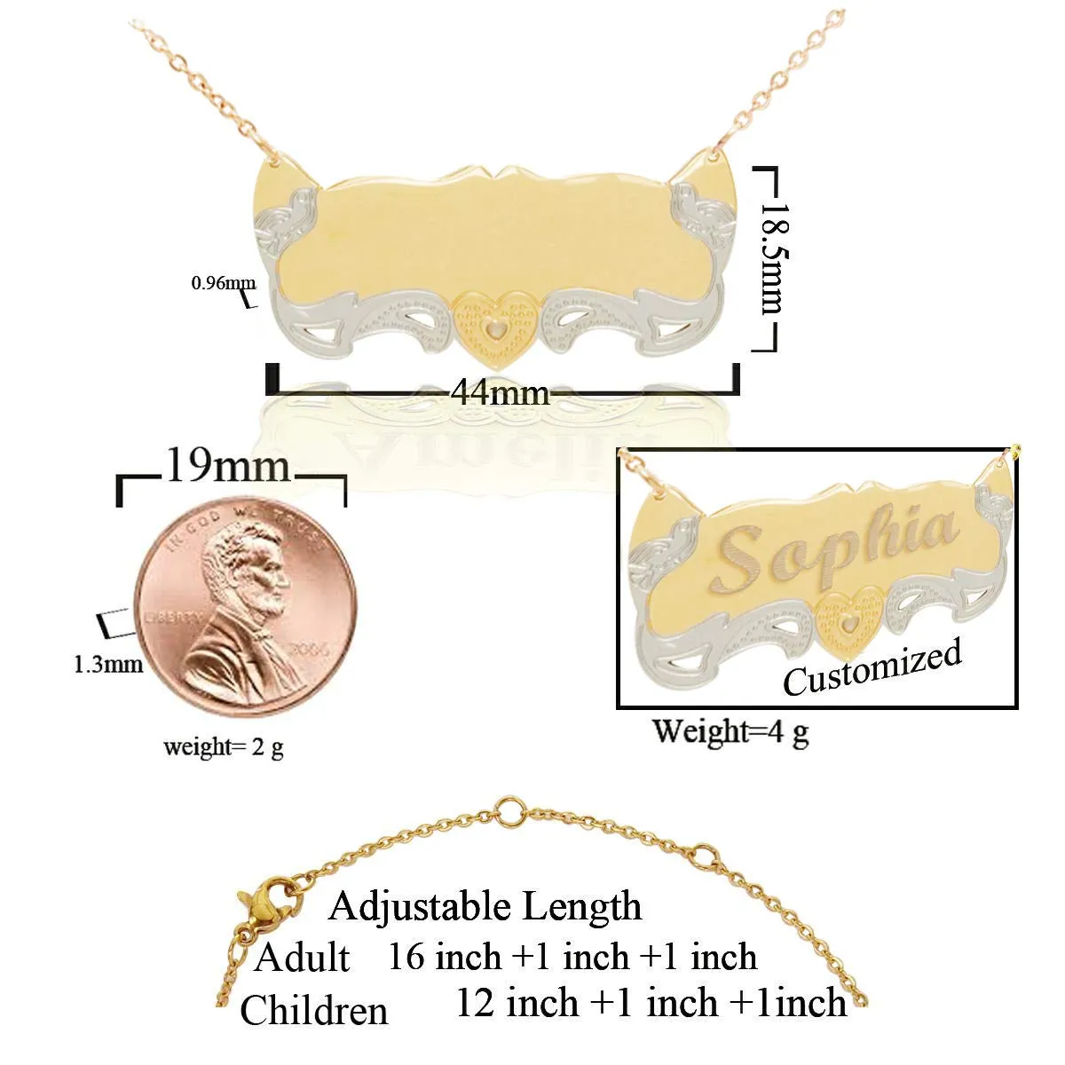 Tina&Co Name Necklace personalized 18k Gold-plated Any Custom Name Necklace Personalized Necklaces for Women Bridesmaid Birthday Girl (Style 72)