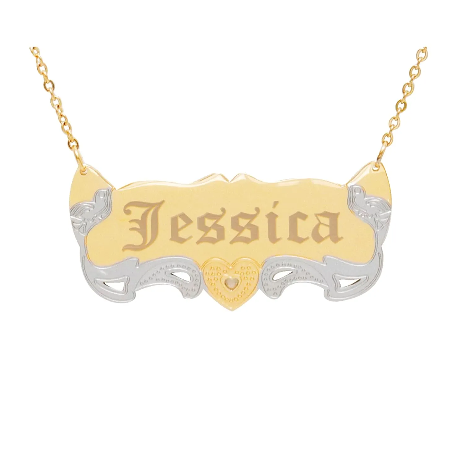 Tina&Co Name Necklace personalized 18k Gold-plated Any Custom Name Necklace Personalized Necklaces for Women Bridesmaid Birthday Girl (Style 72)