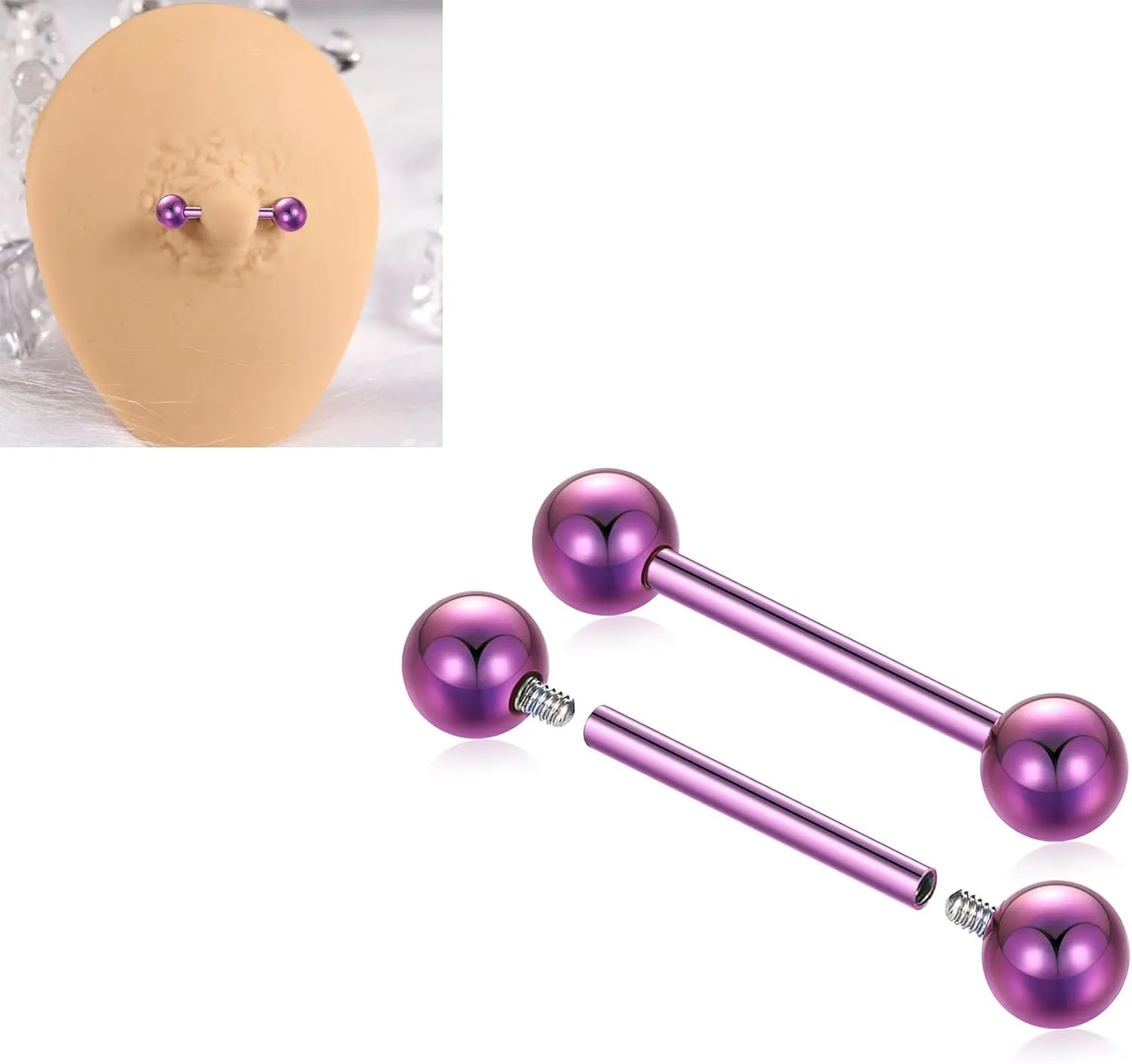 Titanium Nipple Rings 14G Titanium Shield Nipple Barbell Rings Piercing Nipple Bar Tongue Jewelry Nipple Jewelry for Women Men