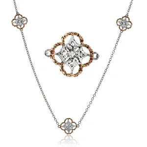 Trellis Necklace in 18k Gold with Diamonds