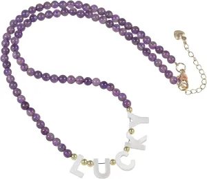 TUMBEELLUWA White Shell Lucky Charm Necklace 4mm Crystal Beaded Necklaces Trendy Layered Bracelets Good Luck Jewelry for Women Men