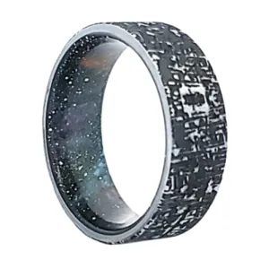 Tungsten 8mm Men's Wedding Band with Cerakote Galaxy Interior Sleeve