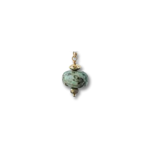 Turquoise and gold charm