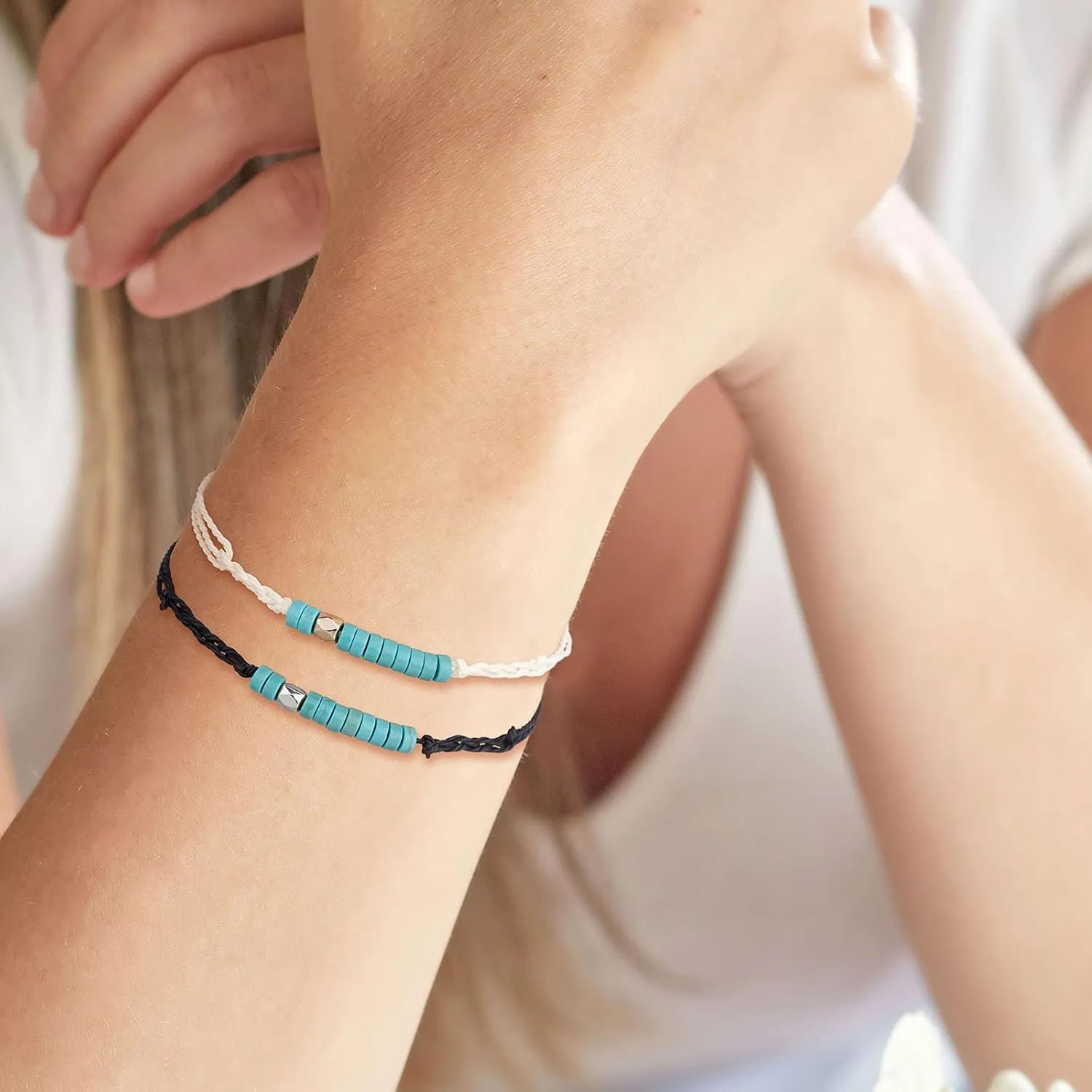 Turquoise Bead Soul Sister Bracelets for 2 Best Friend Matching Friendship Bracelets Gifts for Women Girls Friends Birthday Soul Sister Long Distance Gifts BFF Bracelets