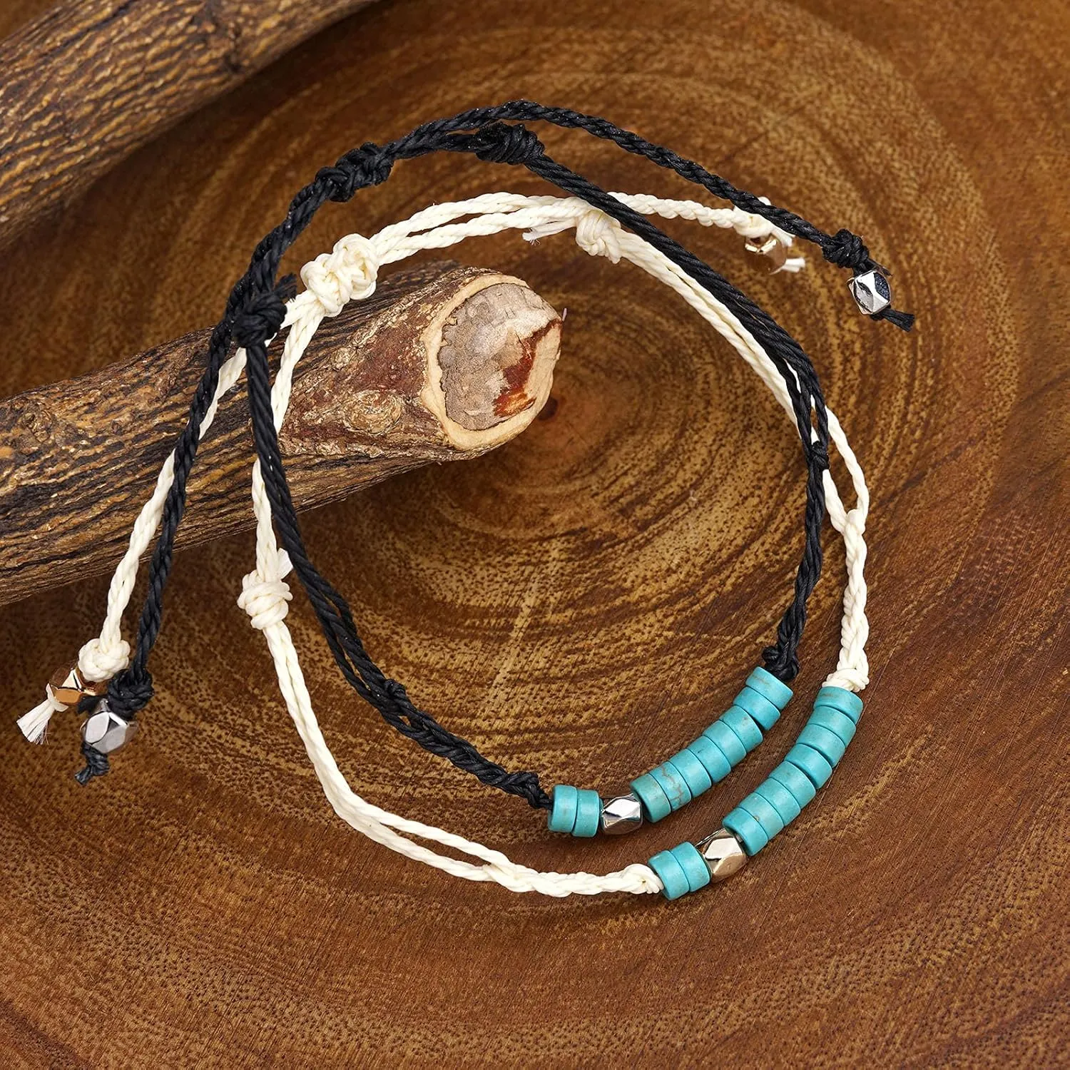 Turquoise Bead Soul Sister Bracelets for 2 Best Friend Matching Friendship Bracelets Gifts for Women Girls Friends Birthday Soul Sister Long Distance Gifts BFF Bracelets