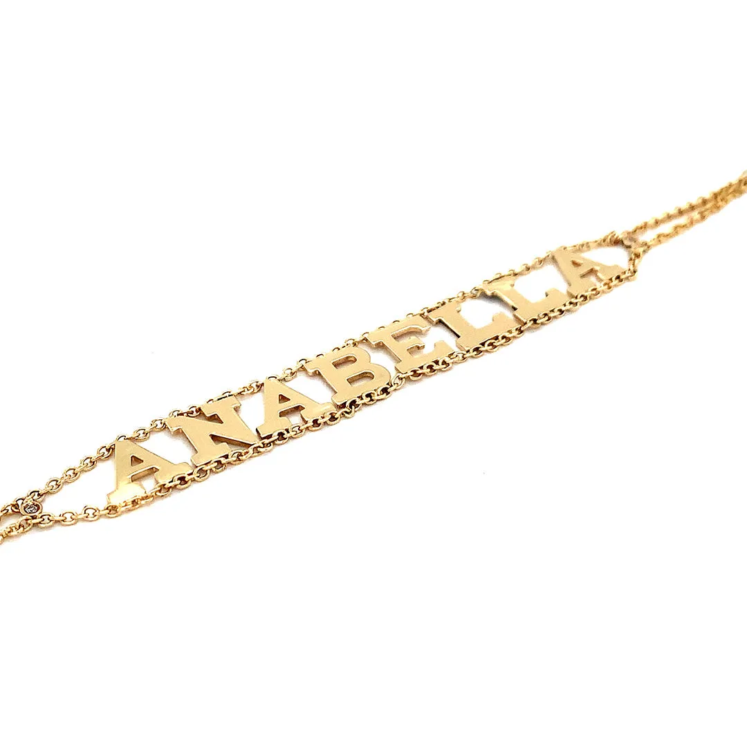 Two Chains Bold Name Bracelet