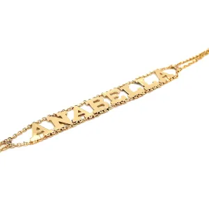 Two Chains Bold Name Bracelet