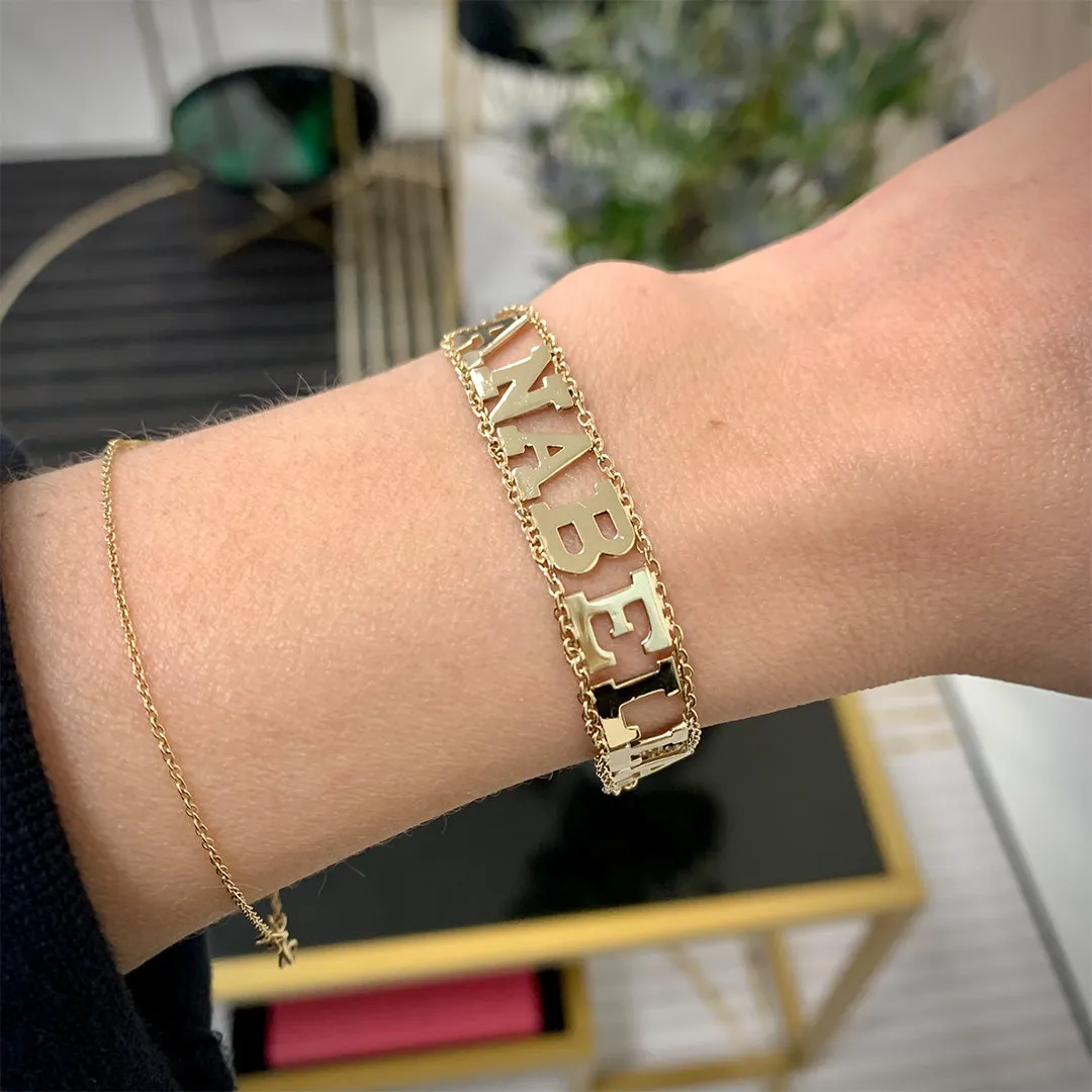 Two Chains Bold Name Bracelet