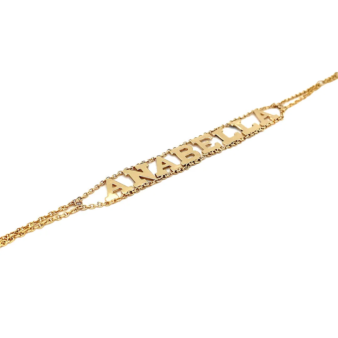 Two Chains Bold Name Bracelet