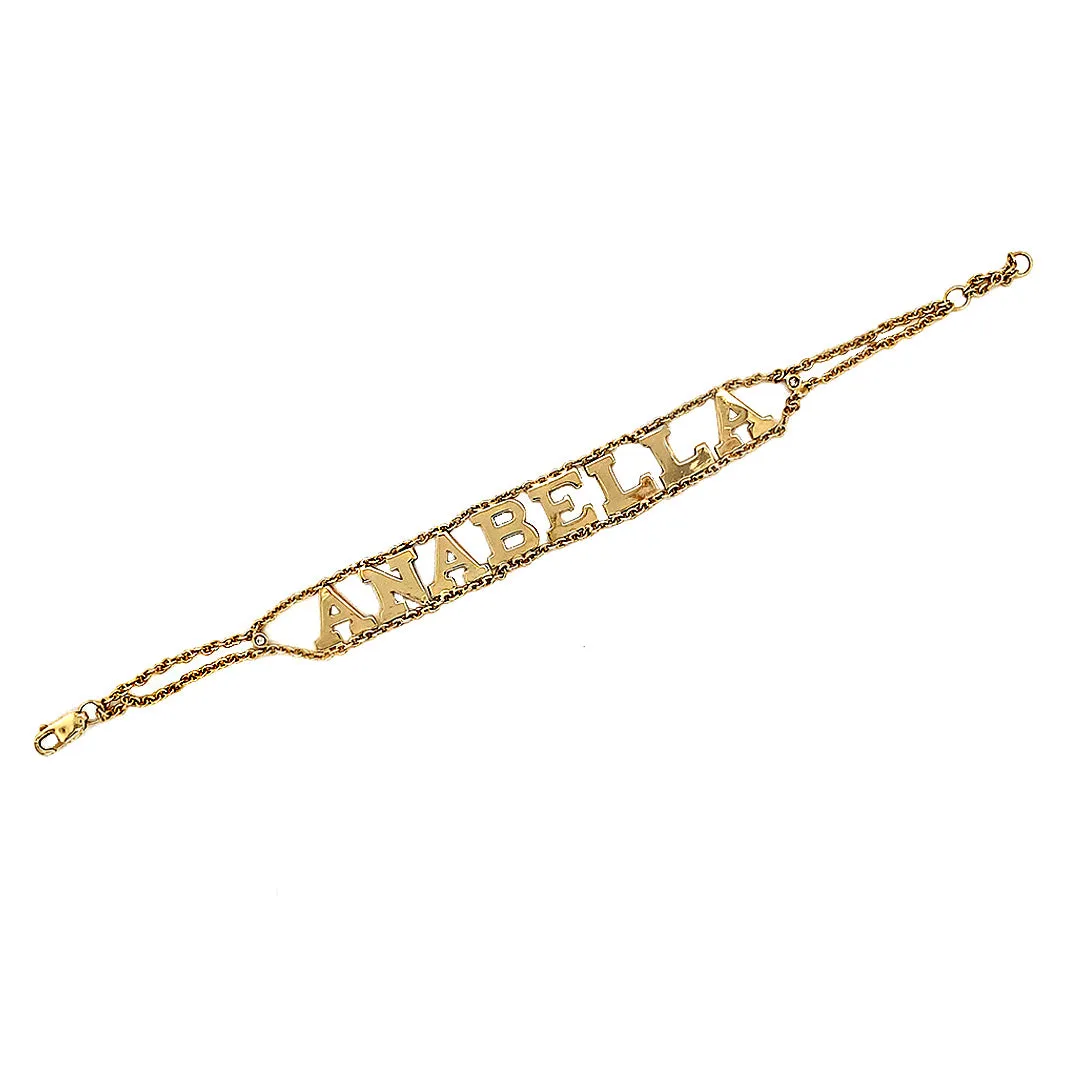Two Chains Bold Name Bracelet