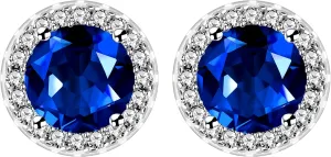 Uloveido Round Cubic Zirconia Earring Studs, Classical Simulated Diamond Birthstone Halo Solitaire Setting Earrings for Women