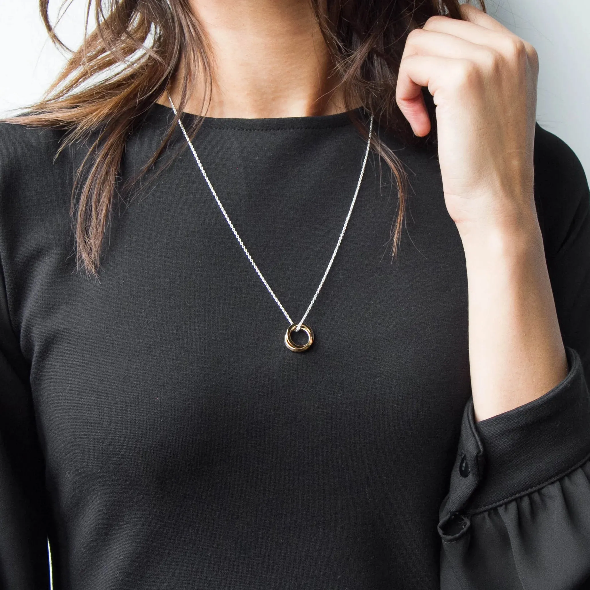 Union Necklace – 14k Gold Plated & Sterling Silver