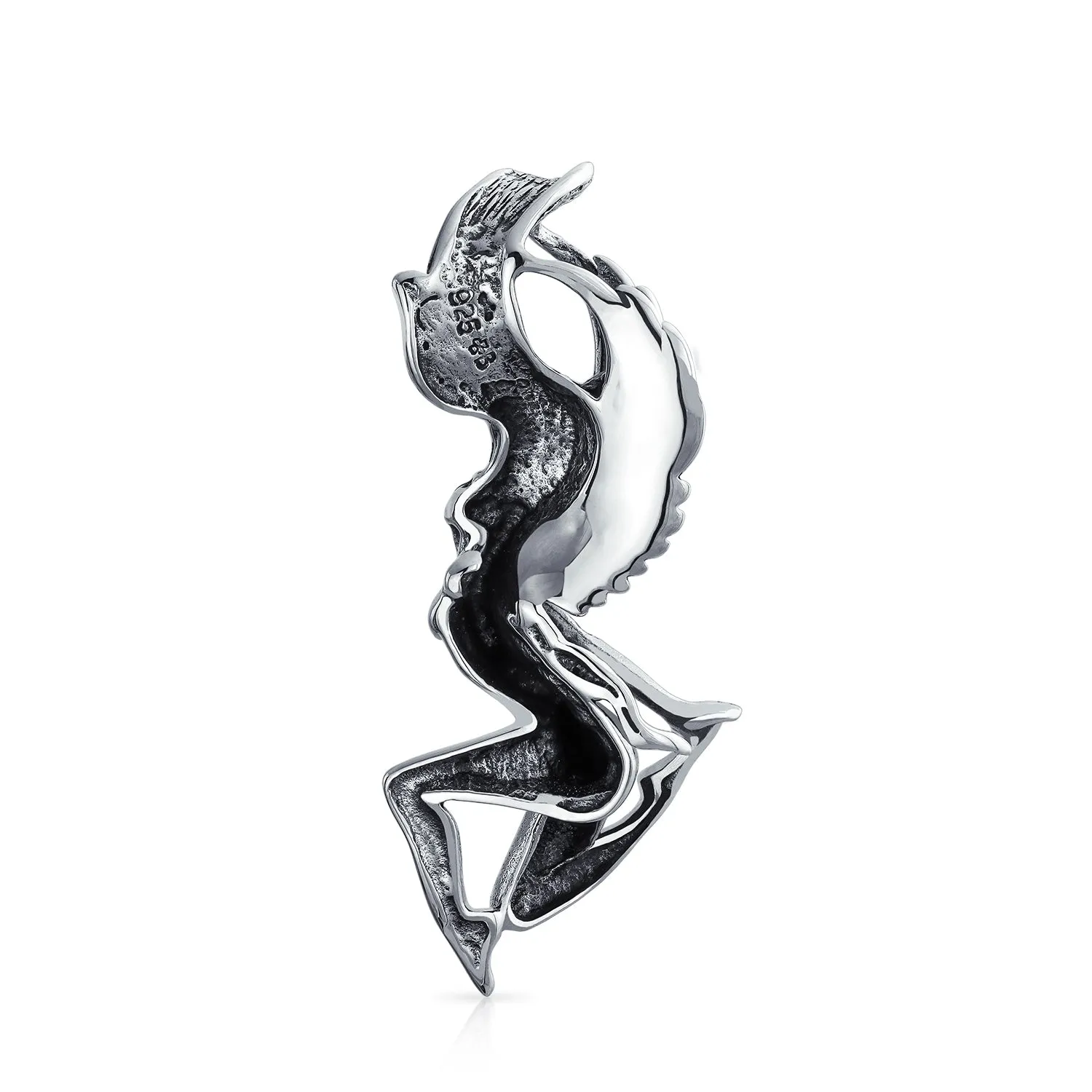 Unisex Vintage Zodiac Sign Pendant Necklace in Oxidized Sterling Silver