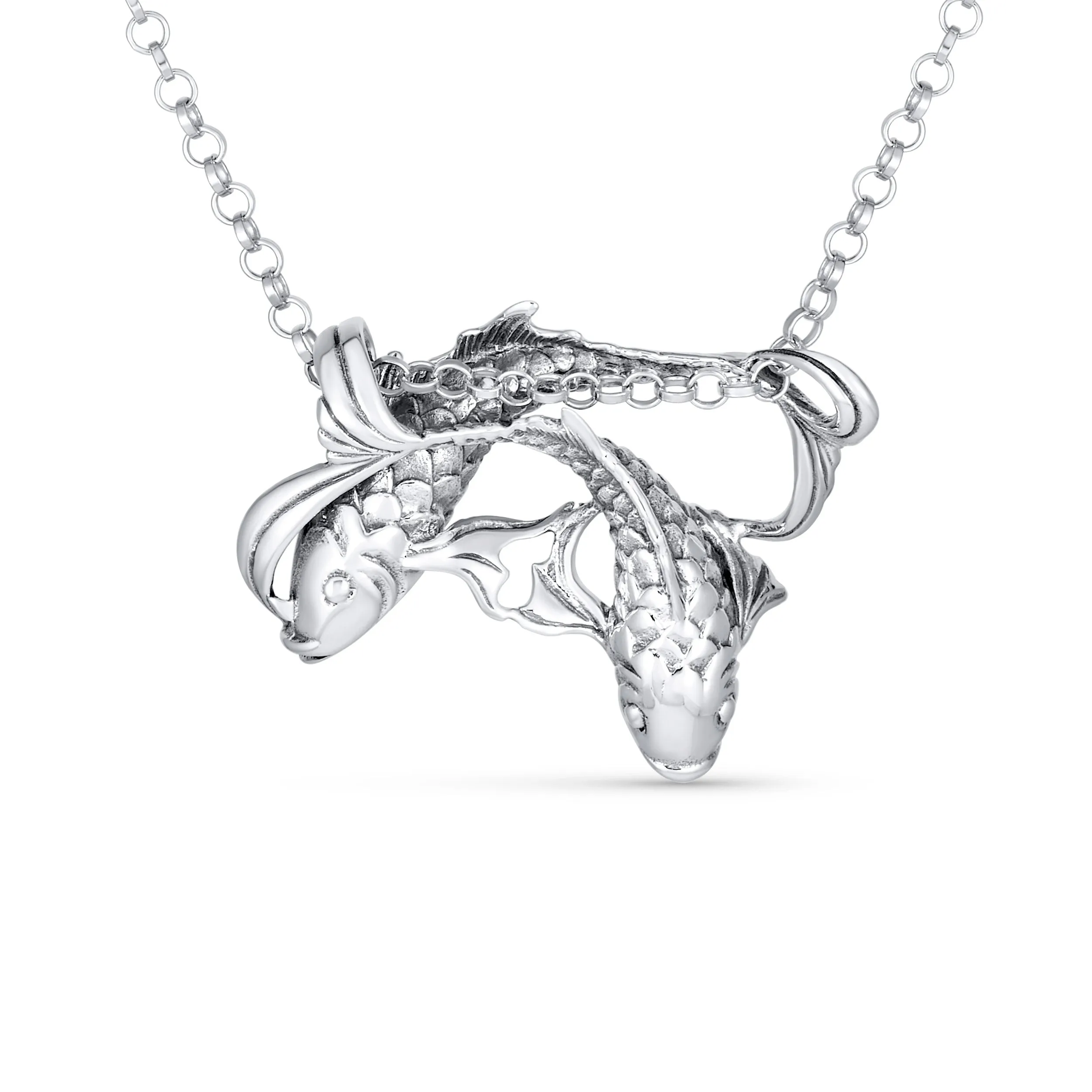 Unisex Vintage Zodiac Sign Pendant Necklace in Oxidized Sterling Silver