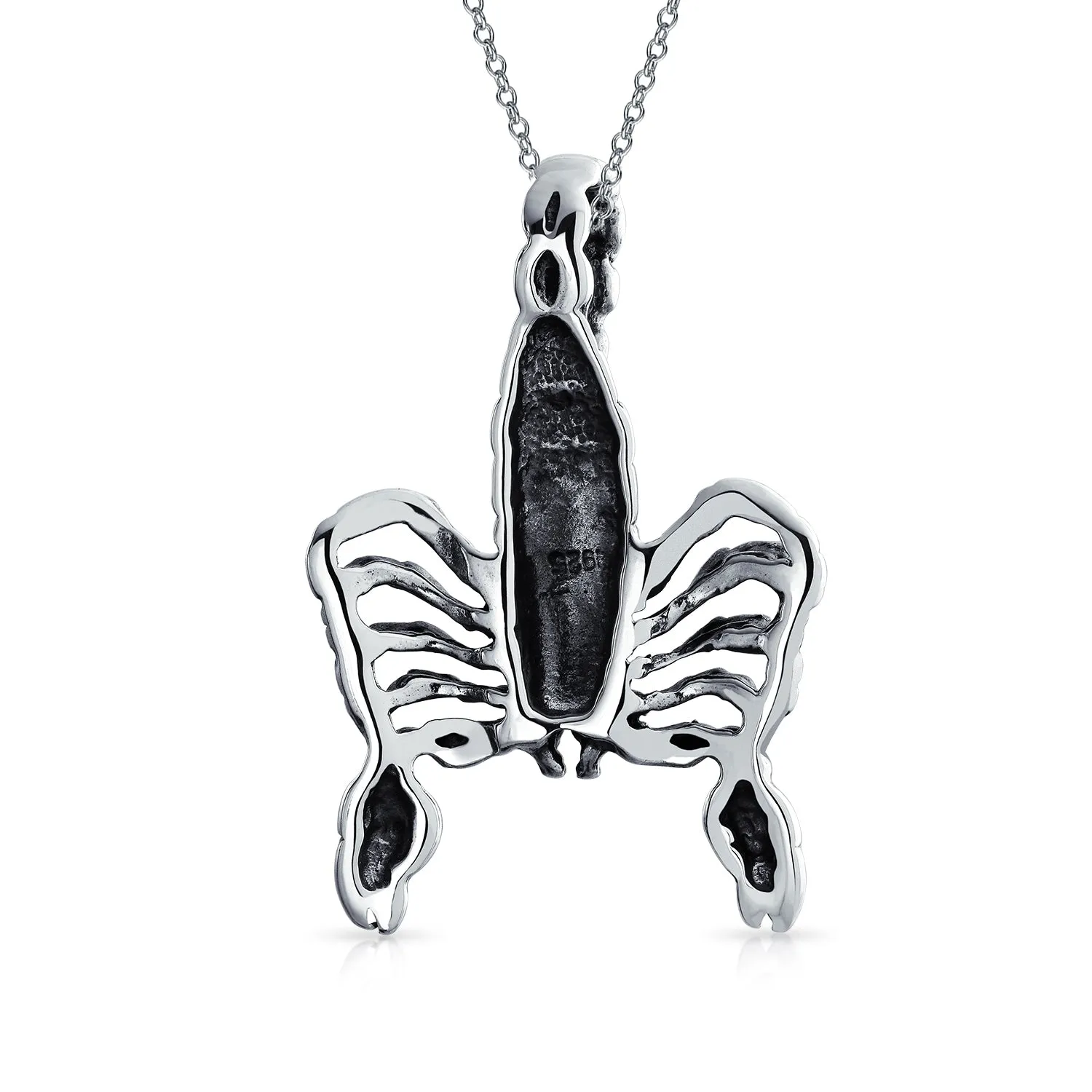 Unisex Vintage Zodiac Sign Pendant Necklace in Oxidized Sterling Silver
