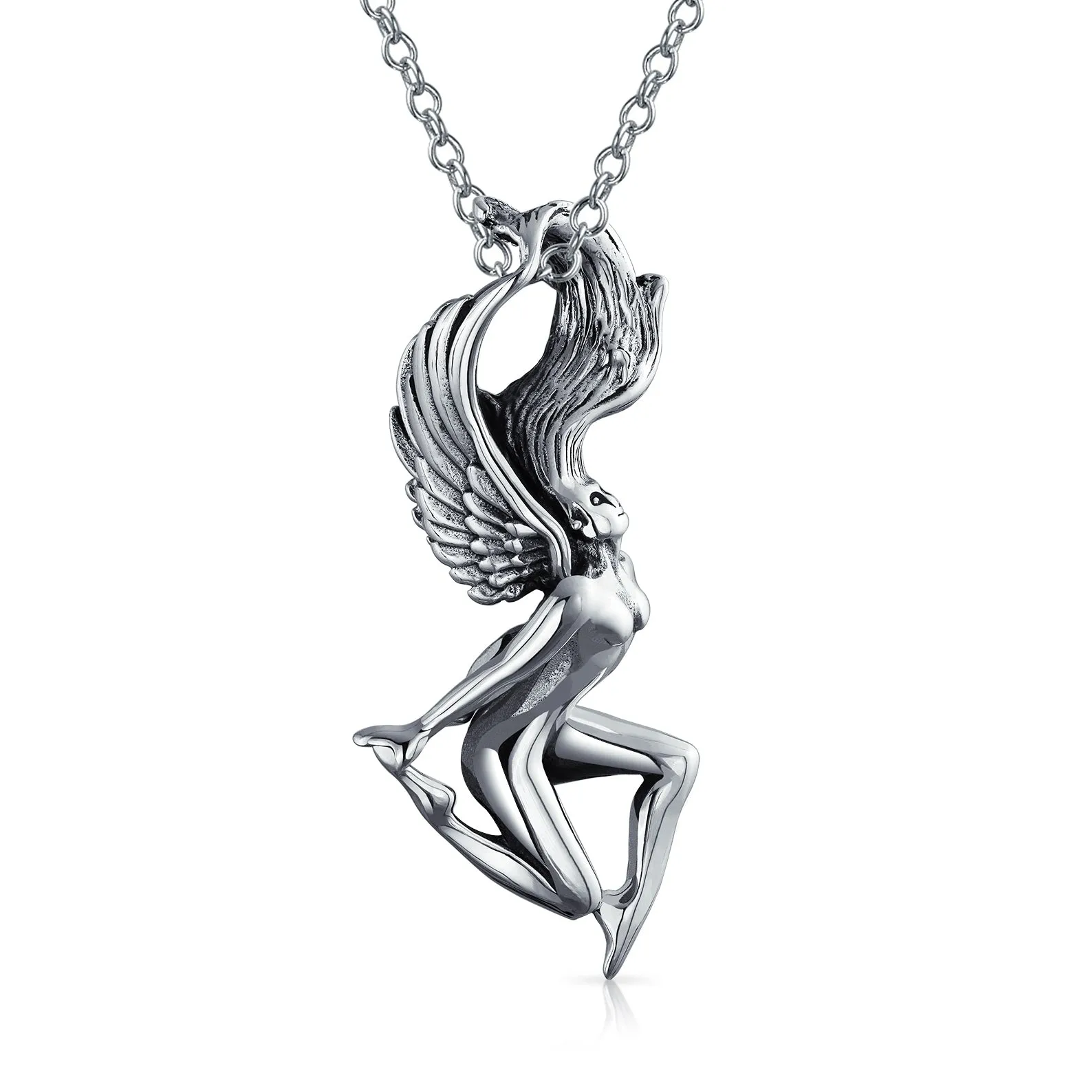Unisex Vintage Zodiac Sign Pendant Necklace in Oxidized Sterling Silver