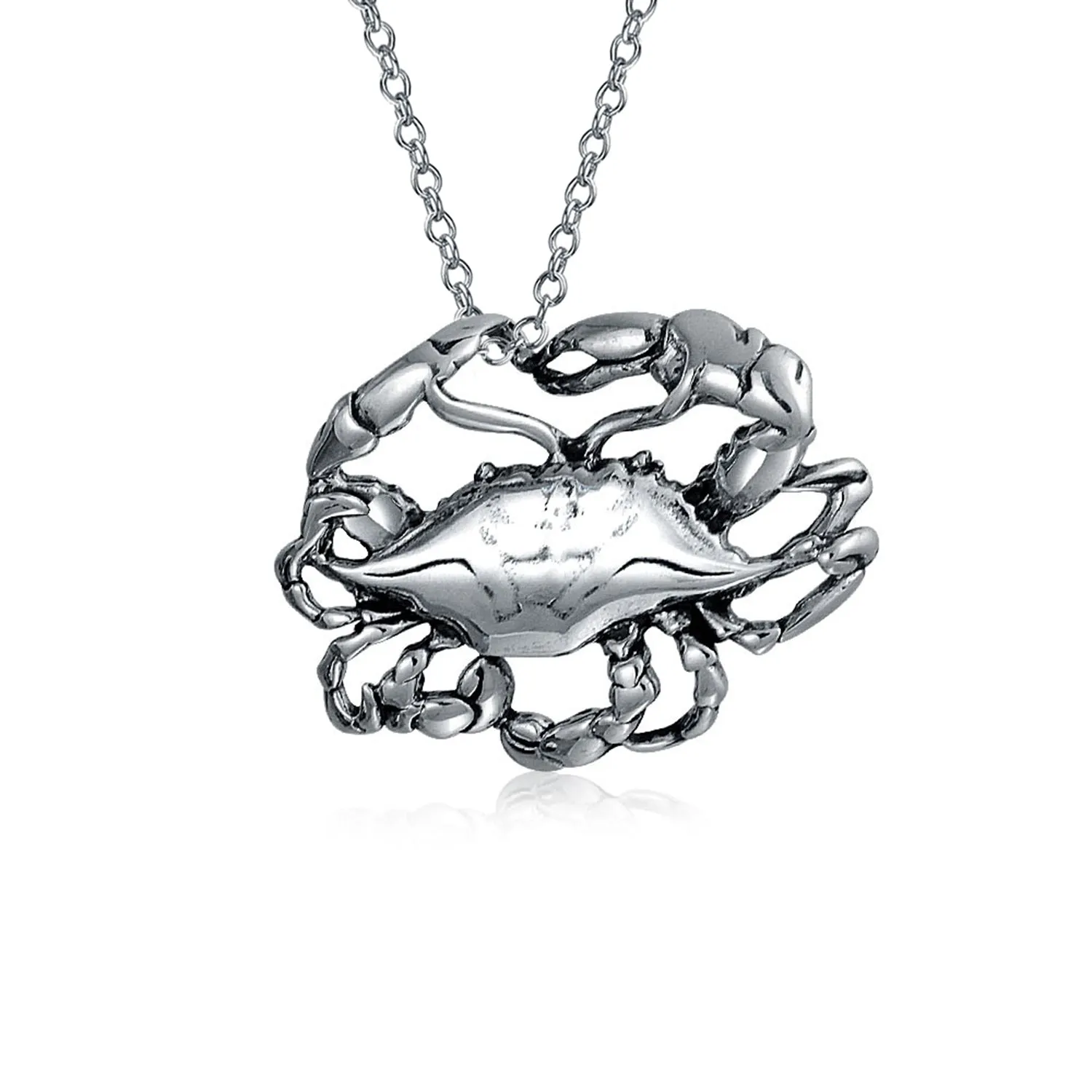 Unisex Vintage Zodiac Sign Pendant Necklace in Oxidized Sterling Silver