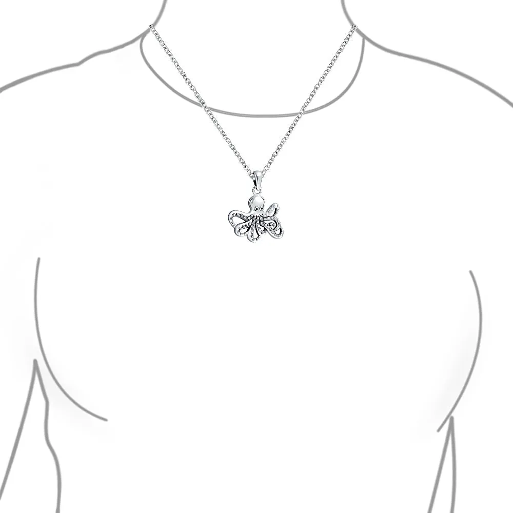 Unisex Vintage Zodiac Sign Pendant Necklace in Oxidized Sterling Silver