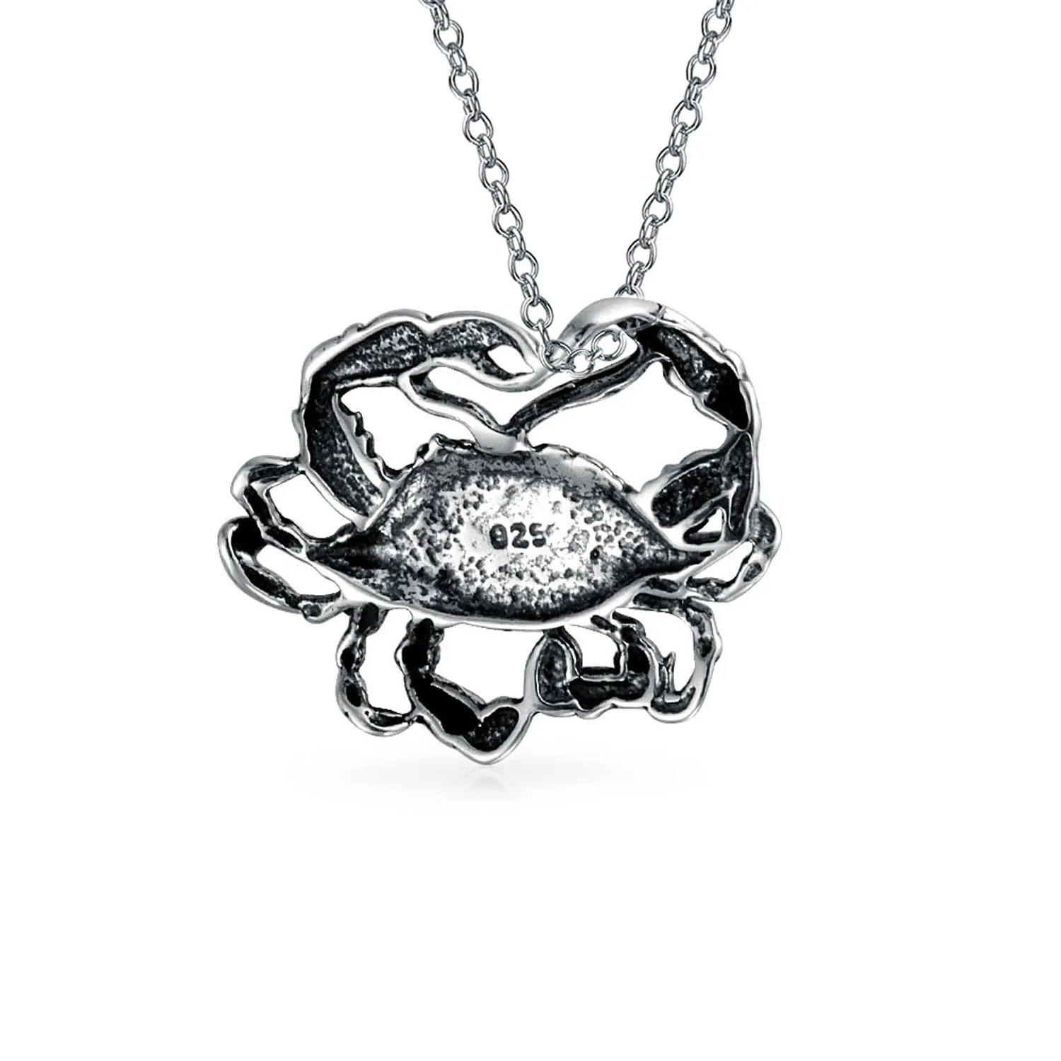 Unisex Vintage Zodiac Sign Pendant Necklace in Oxidized Sterling Silver