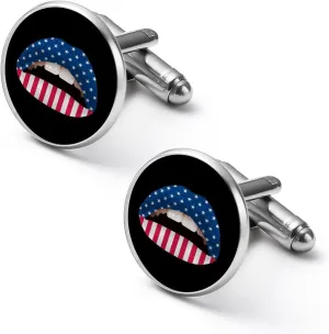 U.S. Lips Cuff Links Mens Jewelry Tuxedo Studs Shirt Cufflinks Accessories Wedding Business Party