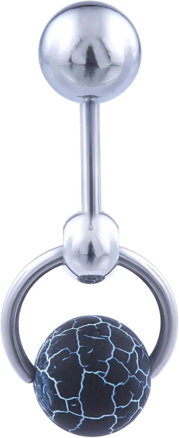 VCH Piercing Jewelry for Women  Vertical Hood Piercing Barbell Ring 14G  Long Belly Button Navel Rings 14 Gauge  Steel Belly Button Ring Jewelry