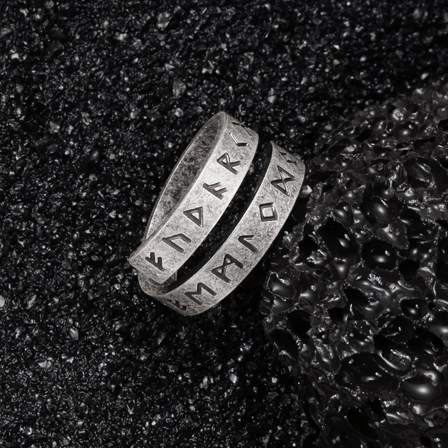 Viking Rings Stainless Steel Viking Norse Runes Wolf Raven Tree of Life Band Ring Jewelry for Men Women Size 7/8/9/10/11/12/13